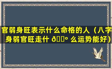 官弱身旺表示什么命格的人（八字身弱官旺走什 🐺 么运势能好）